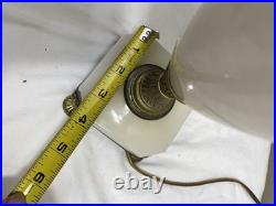 VTG ORNATE White Marble Table Lamp Lighting Brass Footed Ornate FOR PARTS