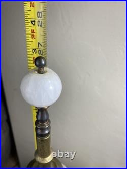 VTG ORNATE White Marble Table Lamp Lighting Brass Footed Ornate FOR PARTS