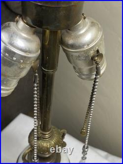 VTG ORNATE White Marble Table Lamp Lighting Brass Footed Ornate FOR PARTS