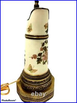 VTG Porcelain & Brass Table Lamp 21 NO PLUG NEW CORD UNFINISHED PARTS or REPAIR