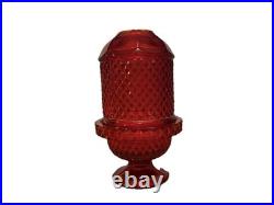 VTG Ruby Red Viking Glass Fairy Lamp Candle Holder All Parts In Photo Included
