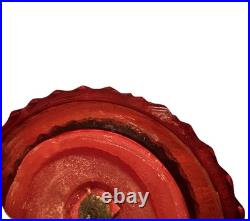 VTG Ruby Red Viking Glass Fairy Lamp Candle Holder All Parts In Photo Included