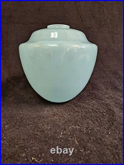 VTG Salvaged Opalescent Blue Font shaped Lamp part, body, optic dot, 7 1/2 in