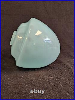 VTG Salvaged Opalescent Blue Font shaped Lamp part, body, optic dot, 7 1/2 in