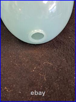 VTG Salvaged Opalescent Blue Font shaped Lamp part, body, optic dot, 7 1/2 in