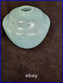 VTG Salvaged Opalescent Blue Font shaped Lamp part, body, optic dot, 7 1/2 in