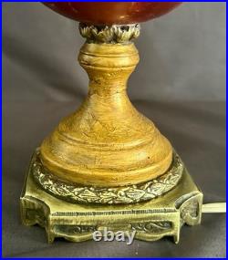 VTG. Sevres Signed French Style Porcelain Table Lamp withBrass Fittings (As-Is)