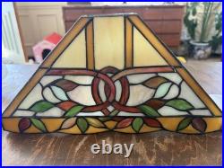 VTG TIFFANY style Stained Slag Glass Wall Sconces Lamp Shade New with parts