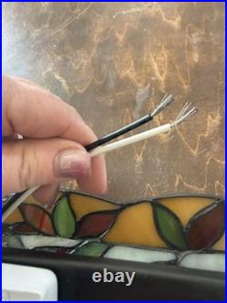 VTG TIFFANY style Stained Slag Glass Wall Sconces Lamp Shade New with parts