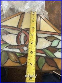 VTG TIFFANY style Stained Slag Glass Wall Sconces Lamp Shade New with parts