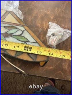 VTG TIFFANY style Stained Slag Glass Wall Sconces Lamp Shade New with parts