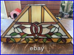 VTG TIFFANY style Stained Slag Glass Wall Sconces Lamp Shade New with parts