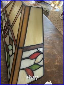 VTG TIFFANY style Stained Slag Glass Wall Sconces Lamp Shade New with parts