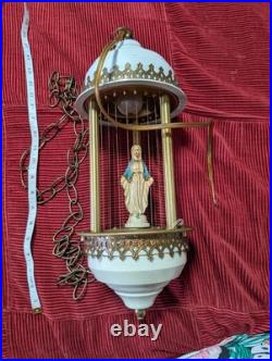 VTG Virgin Mother Mary Mineral Oil Rain Lamp Untested Hanging Rare Parts/Repair