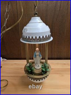 VTG Virgin Mother Mary Mineral Oil Rain Lamp Untested Hanging Rare Parts/Repair