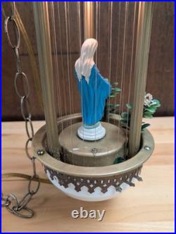 VTG Virgin Mother Mary Mineral Oil Rain Lamp Untested Hanging Rare Parts/Repair