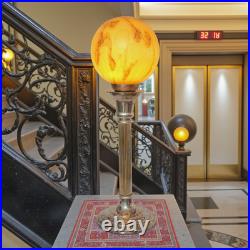 Very Elegant Deco Type Table Floris Globe Unique Piece Copper Lamp