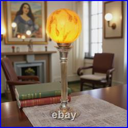 Very Elegant Deco Type Table Floris Globe Unique Piece Copper Lamp