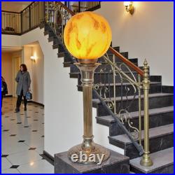 Very Elegant Deco Type Table Floris Globe Unique Piece Copper Lamp