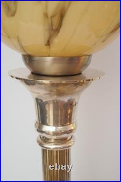 Very Elegant Deco Type Table Floris Globe Unique Piece Copper Lamp