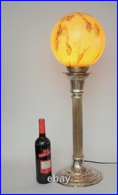 Very Elegant Deco Type Table Floris Globe Unique Piece Copper Lamp