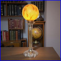 Very Elegant Deco Type Table Floris Globe Unique Piece Copper Lamp