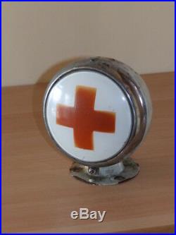 Very Rare Vintage USSR Ambulance Car Glass Lamp Soviet Red Cross Warning Light