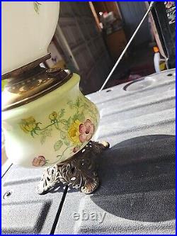 Victorian Gone With The Wind Antique Nouveau Parlor Lamp Hand Painted Glob Parts