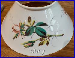 Victorian Milk Glass Library Parlor Hanging Oil Lamp 14 Shade Jeweled for parts