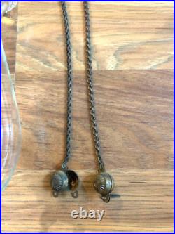 Victorian Milk Glass Library Parlor Hanging Oil Lamp 14 Shade Jeweled for parts