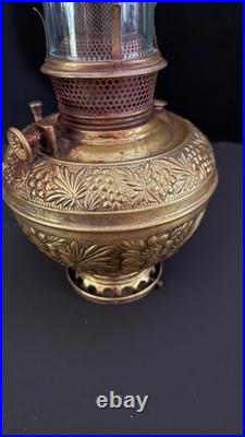 Victorian The B&H Brass Oil Lamp Font w B&H Flame Spreader-Oil Cap