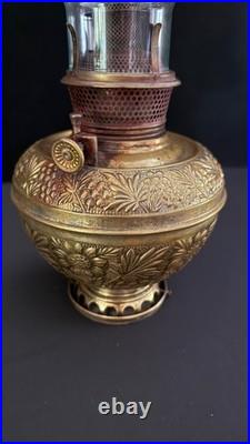 Victorian The B&H Brass Oil Lamp Font w B&H Flame Spreader-Oil Cap