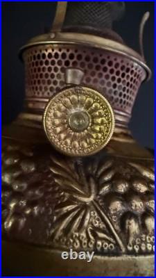 Victorian The B&H Brass Oil Lamp Font w B&H Flame Spreader-Oil Cap