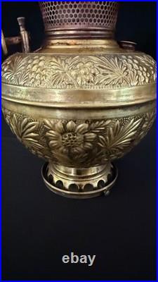 Victorian The B&H Brass Oil Lamp Font w B&H Flame Spreader-Oil Cap