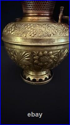 Victorian The B&H Brass Oil Lamp Font w B&H Flame Spreader-Oil Cap