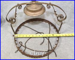 Victorian hanging Kerosene oil lamp parts or restoration with Aladden chimney