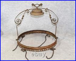 Victorian hanging Kerosene oil lamp parts or restoration with Aladden chimney