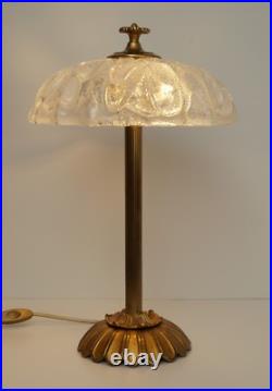 Viennese Art Nouveau coffee house lamp Murano brass unique piece
