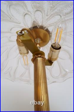Viennese Art Nouveau coffee house lamp Murano brass unique piece Viennese Art Nouveau coffee house lamp Murano brass unique piece