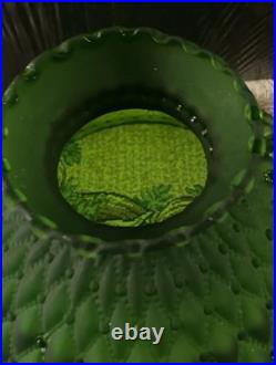 Vintage 10 Green Kerosene Glass Diamond Quilted Student Lamp Replacement Globe