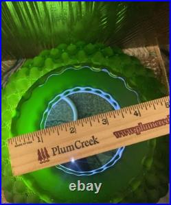 Vintage 10 Green Kerosene Glass Diamond Quilted Student Lamp Replacement Globe