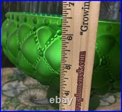 Vintage 10 Green Kerosene Glass Diamond Quilted Student Lamp Replacement Globe