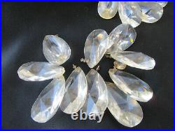 Vintage 150+ Pieces Chandelier Clear Glass Crystals Lamp Prisms Parts Teardrop