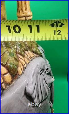 Vintage 17 Tall 1-of-a-kind Ceramic Elephant Theme Lamp Base By Shirley 1978