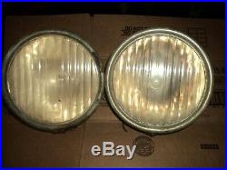 Vintage 1920's 30's Pair of Ford Model A Fluted Head Lamps Headlights Rat Rod