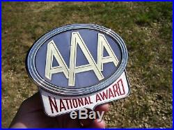 Vintage 1950s AAA Bumper license plate topper badge original auto accessory gm