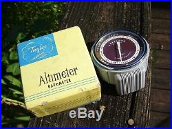 Vintage 1950s nos original Taylor auto Altimeter barometer gauge dash part gm