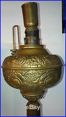 Vintage 2 MILLER JUNO brass bronze tall lamps USA electrified for parts repair