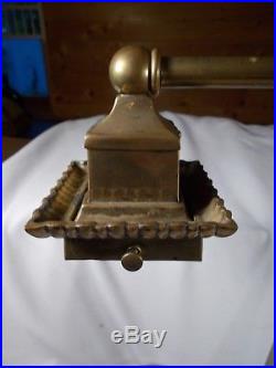 Vintage 2 Socket MISSION Brass Electric Table Lamp c1900s