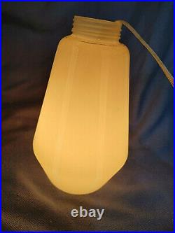 Vintage 3 Light Shades Tension Pole Floor Lamp TWO tONE Glass Parts 60'S 70'S